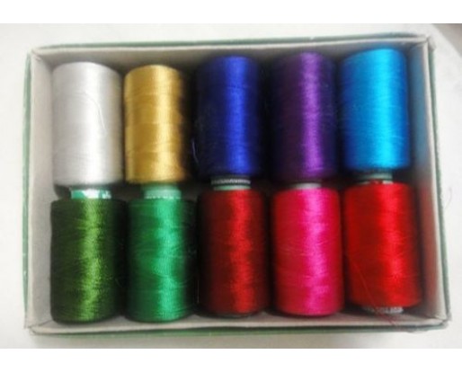 Set Lot of DARK & BEAUTIFUL 150/2 Denier Viscose Rayon Thread Yarn Hand Machine Embroidery